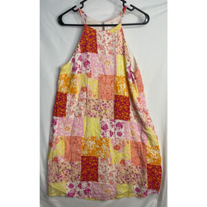 Emily Wonder Patchwork Floral Peasant Cottagecore Sundress Multicolor Lined Sz S
